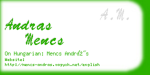andras mencs business card
